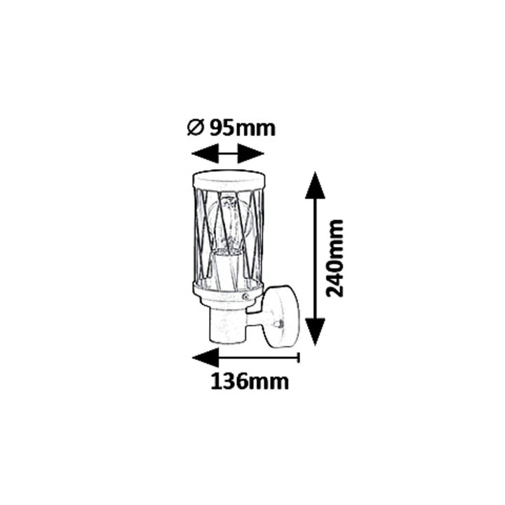 Zewnętrzna lampa ścienna Rabalux Budapest, IP44, kolor brązowy, gwint E27, max 40W, 8888