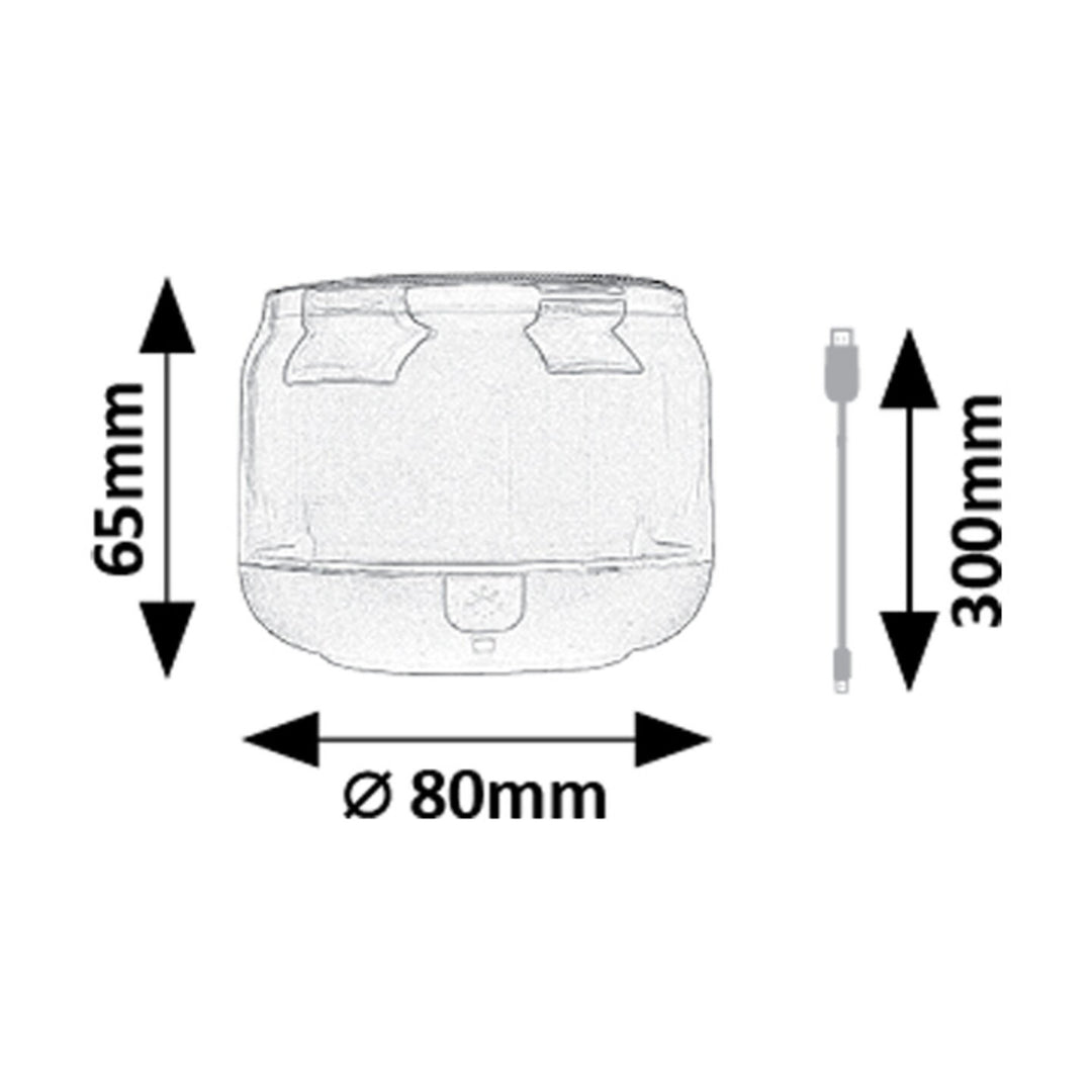 Lamba biurkowa Rabalux Radelia, głośnik Bluetooth, RGB, czarna, IP20, akumulator, 76110