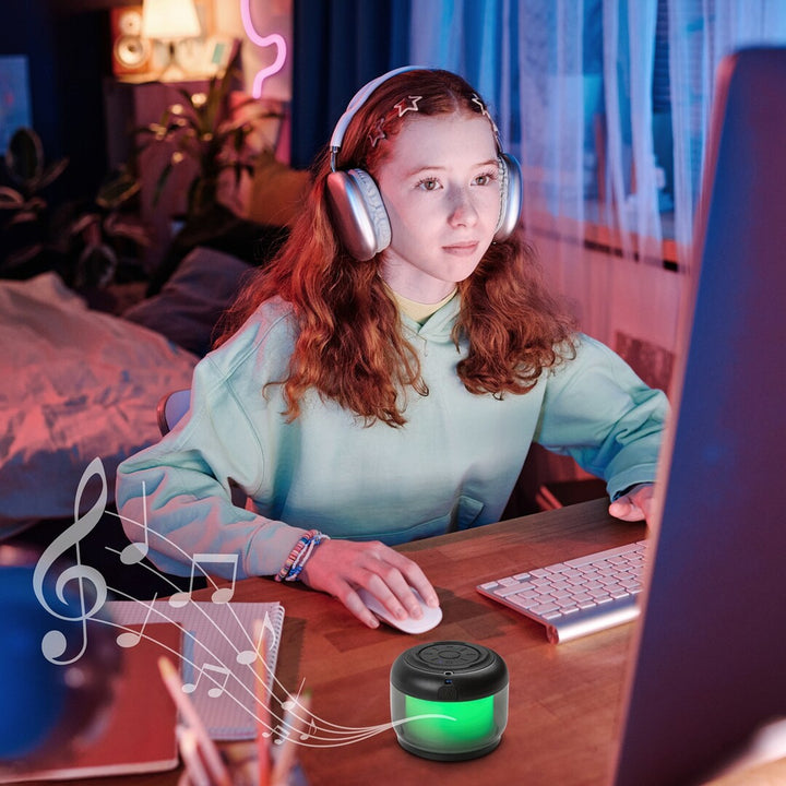 Lamba biurkowa Rabalux Radelia, głośnik Bluetooth, RGB, czarna, IP20, akumulator, 76110