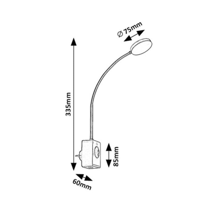 Lampa ścienna Rabalux Tivro, LED 4W, czarna, IP20, 3 warianty temperatury 3000, 4000, 6000, 71284