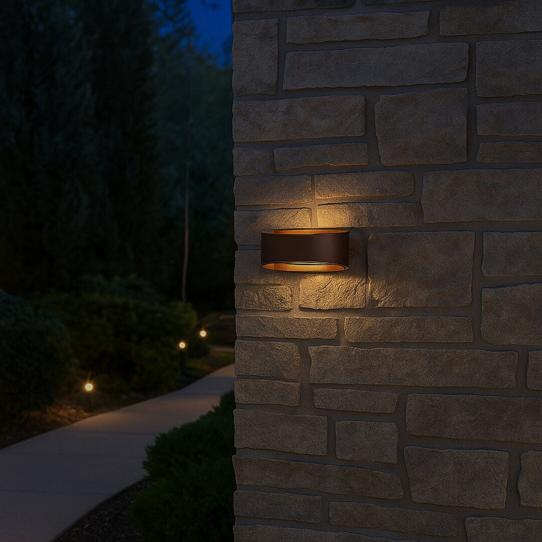 Zewnętrzna lampa ścienna Rabalux Gerla, brązowa, LED 9W, IP54, 3000 K, 77180