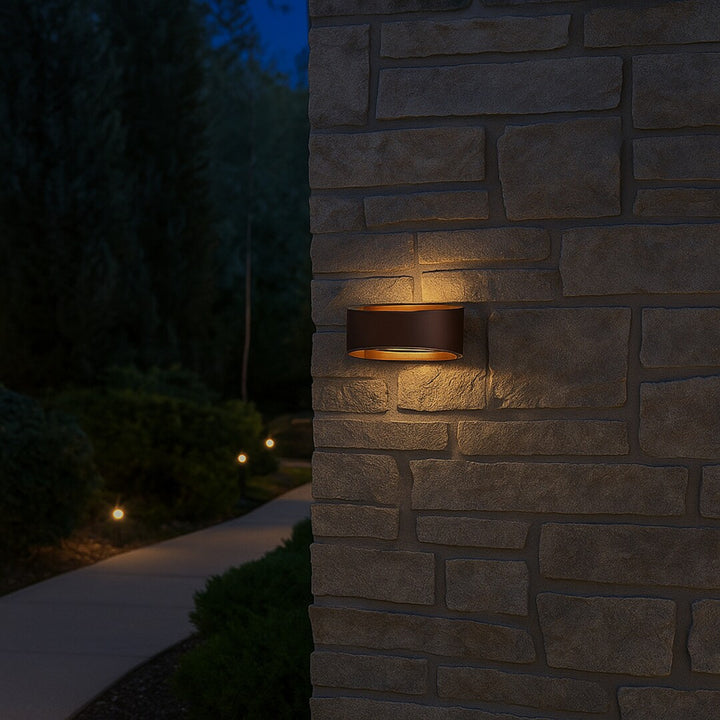 Zewnętrzna lampa ścienna Rabalux Gerla, brązowa, LED 9W, IP54, 3000 K, 77180