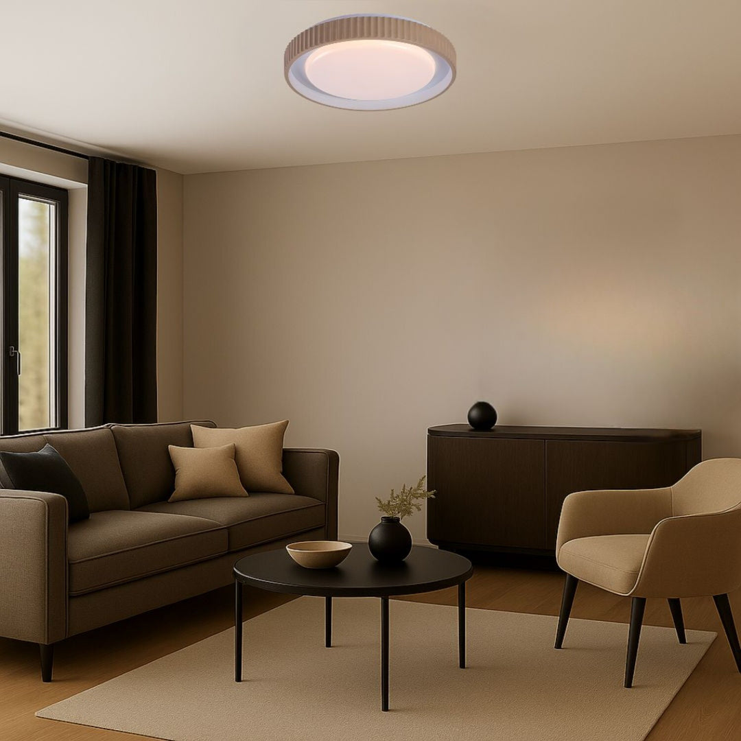 Lampa Pastello LED 48W IP20 szaro-beżowa 3000-6500 K, funkcja pamięci z pilotem, funkcja timera, efekt lampy nocnej, 71345