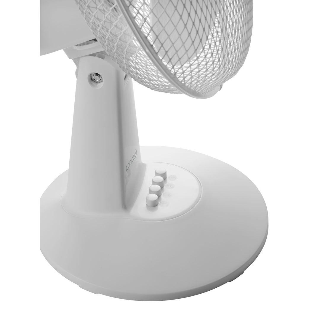 Wentylator biurkowy Concept, kolor biały, 3 poziomy prędkości, oscylacja, cicha praca, regulowane nachylenie, VS5040