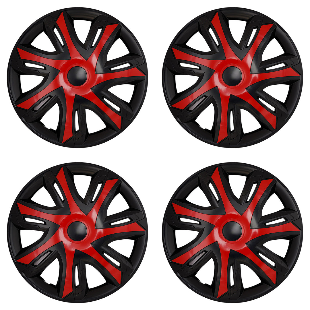 Kołpaki samochodowe uniwersalne 15'' NRM N-Power red/black 4 sztuki