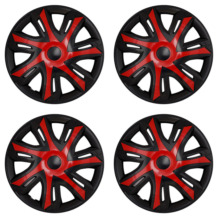 Kołpaki samochodowe uniwersalne 15'' NRM N-Power red/black 4 sztuki