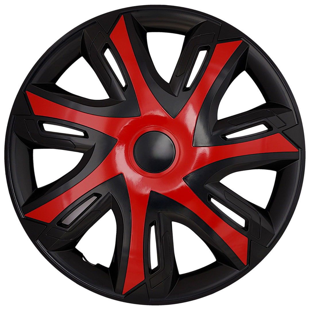 Kołpaki samochodowe uniwersalne 16'' NRM N-Power red/black 4 sztuki