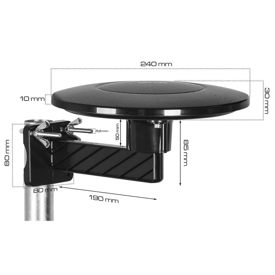 Antena DVBT-2 do TV naziemnej, dookólna MUX8 4K filtr 5G LTE Digital360 Vayox
