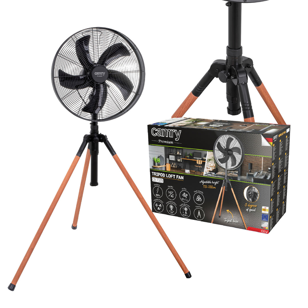 Wentylator na statywie Loft 40cm / 16”, wysokość 119-132cm, CR 7329, Camry