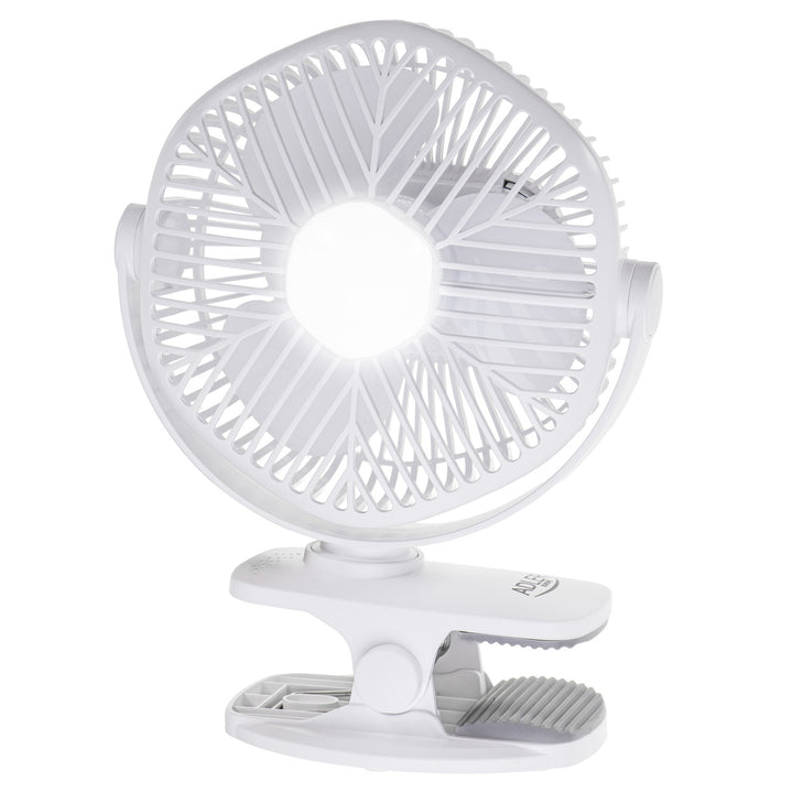 Wentylator akumulatorowy 5"/12,7cm z klipsem - USB / LED, AD 7335, Adler