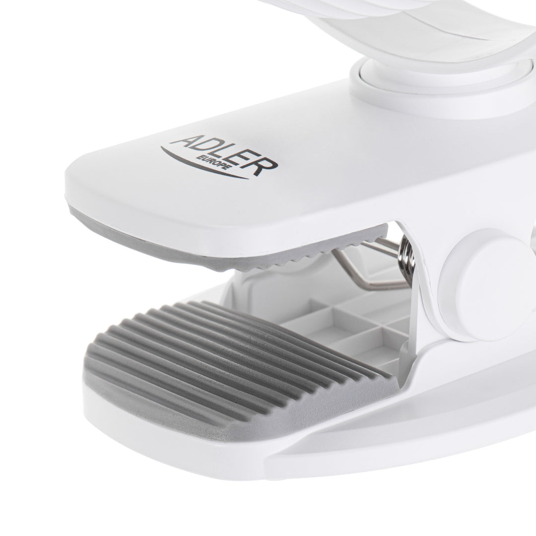 Wentylator akumulatorowy 5"/12,7cm z klipsem - USB / LED, AD 7335, Adler
