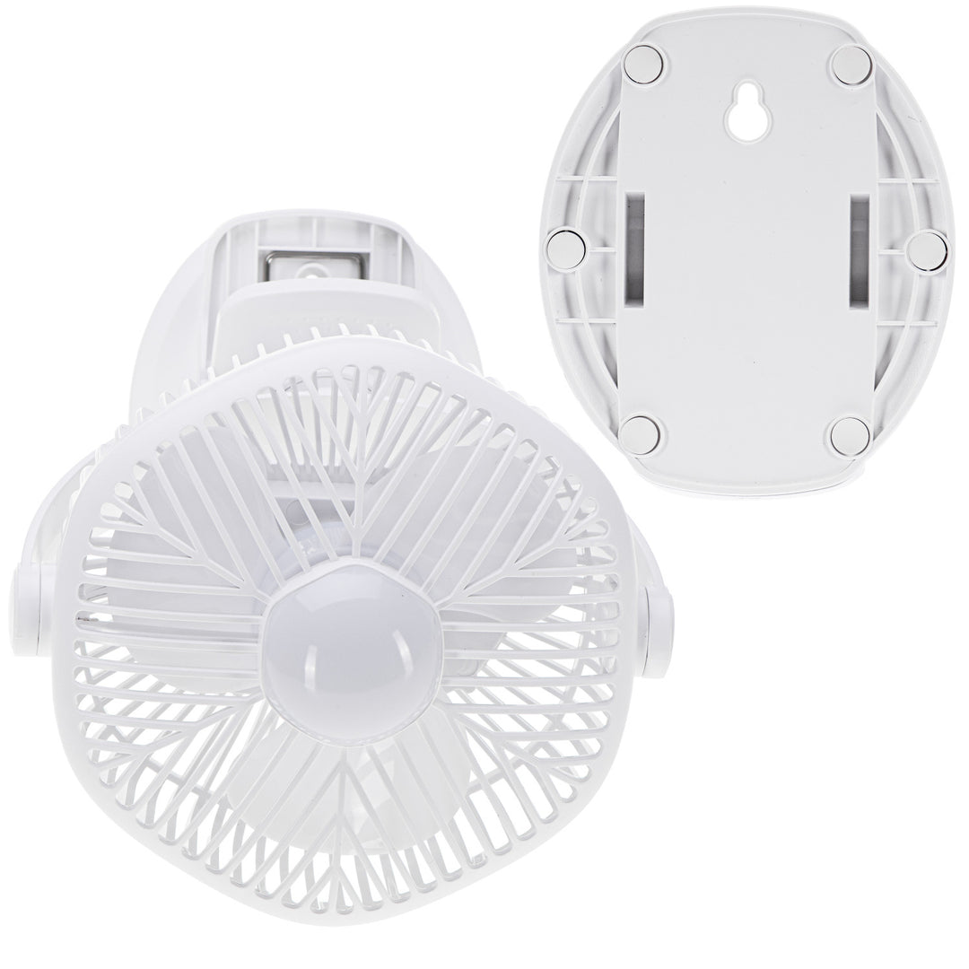 Wentylator akumulatorowy 5"/12,7cm z klipsem - USB / LED, AD 7335, Adler