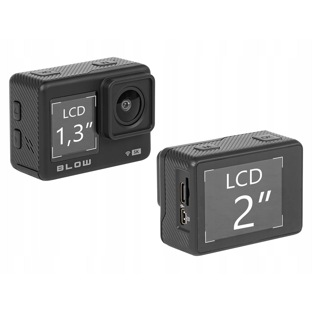 Kamera sportowa Pro4U 5K Blow, jakość 5K Ultra HD, 20 Megapikseli, szerokokątny obiektyw 160°, wodoodporna, pilot zdalnego sterowania, 78-568#
