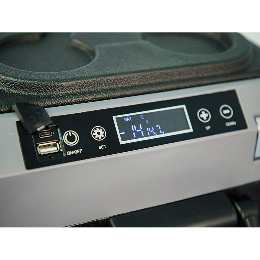 Lodówka turystyczna samochodowa kompresorowa Blow, pojemność 35L, dotykowy panel sterowania, 12V, 24V i 230V, gniazdko typu USB C, 44-208#