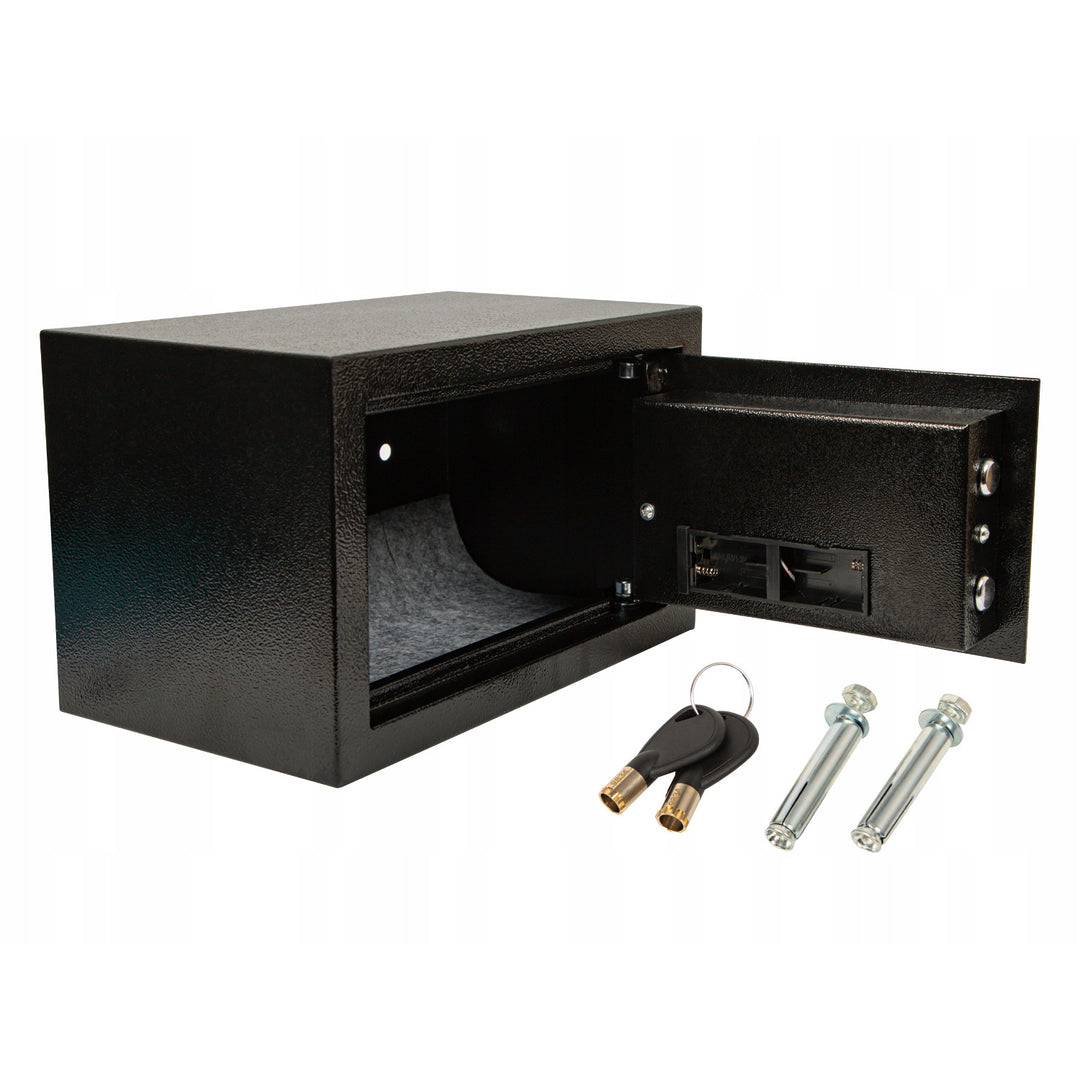 Sejf kasetka na zamek elektroniczny Blow, wymiary 31x20x20cm, zamknięcie na klucz + szyfr, 44-702