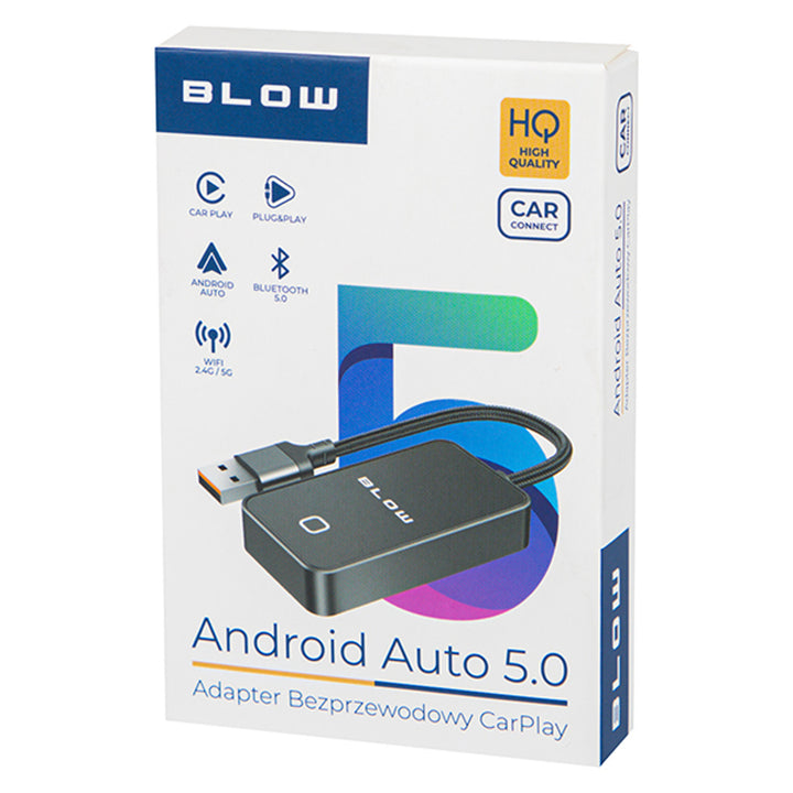Adapter CarPlay / AndroidAuto uniwersalny Blow, Bluetooth 5.0, pobór mocy 0,75W, Plug & Play, 78-429