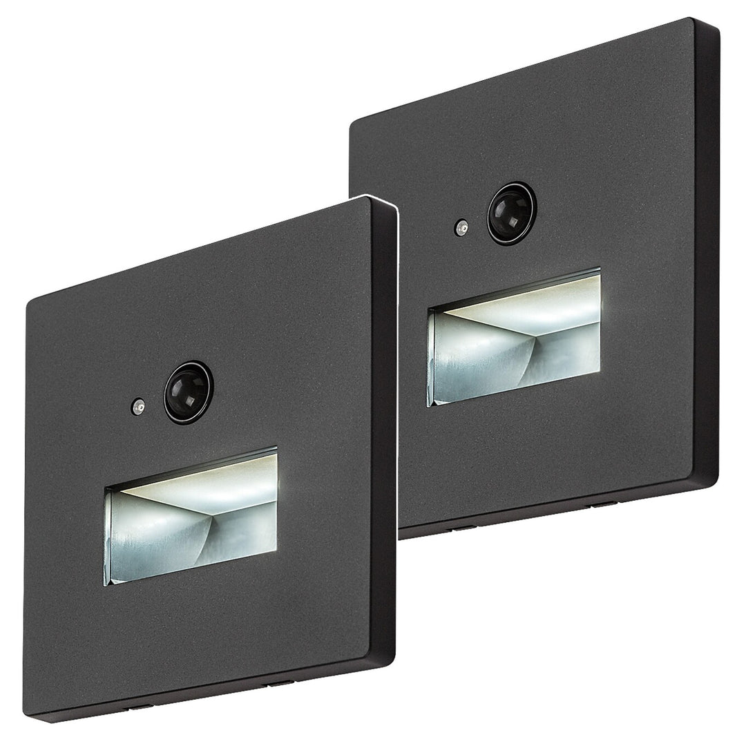 Lampa Lunca LED 1W IP20 czarna 3000, 4500, 6500 K czujnik ruchu, czujnik światła, 77197, 2 sztuki