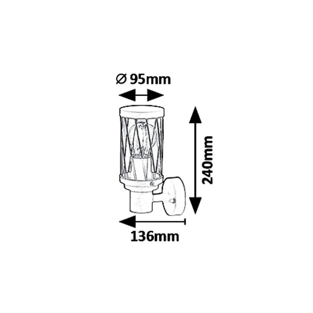 Zewnętrzna lampa ścienna Rabalux Budapest, IP44, kolor brązowy, gwint E27, max 40W, 8888, 2 sztuki