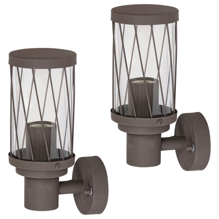 Zewnętrzna lampa ścienna Rabalux Budapest, IP44, kolor brązowy, gwint E27, max 40W, 8888, 2 sztuki