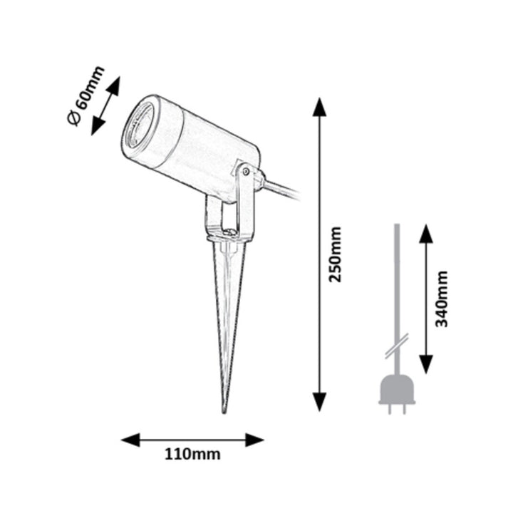 Lampa naziemna Rabalux Krobia, IP65, kolor czarny, gwint GU10, max 4W, 7814, 2 sztuki