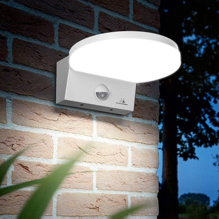 Lampa LED z czujnikiem ruchu Maclean, czujnik ruchu PIR, kolor biały, 15W, IP65, 1560lm, barwa neutralna biała (4000K) MCE344 W, 2 sztuki