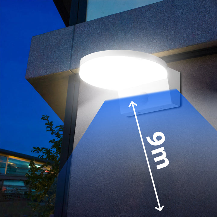 Lampa LED z czujnikiem ruchu Maclean, czujnik ruchu PIR, kolor biały, 15W, IP65, 1560lm, barwa neutralna biała (4000K) MCE344 W, 2 sztuki