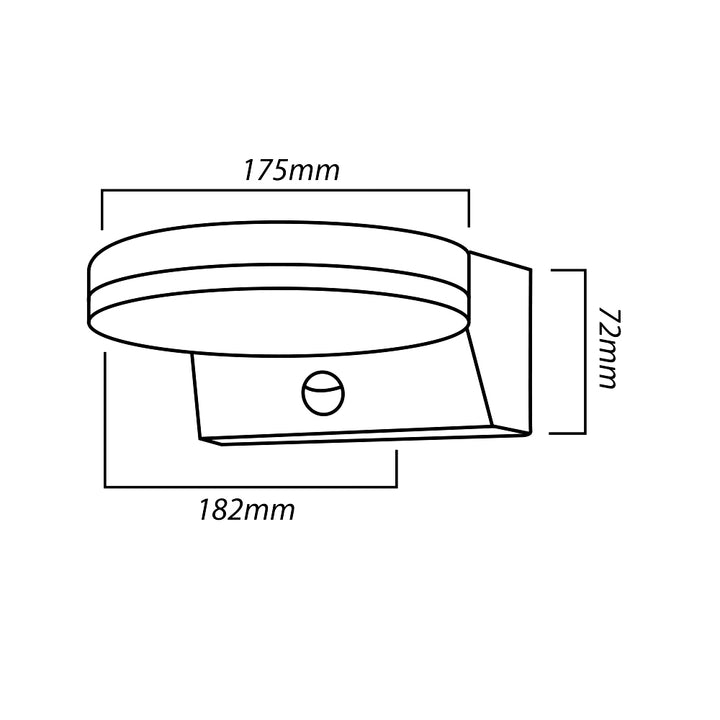 Lampa LED z czujnikiem ruchu Maclean, czujnik ruchu PIR, kolor szary, 15W, IP65, 1560lm, barwa neutralna biała (4000K) MCE344 GR, 2 sztuki