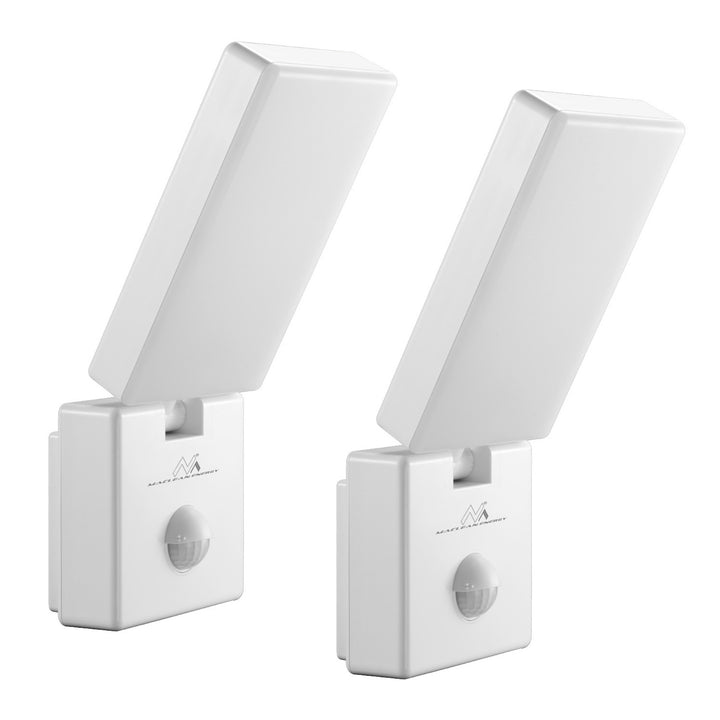 Lampa LED z czujnikiem ruchu Maclean, czujnik ruchu PIR, kolor biały, 10W, IP65, 800lm, barwa neutralna biała (4000K) MCE516 W, 2 sztuki