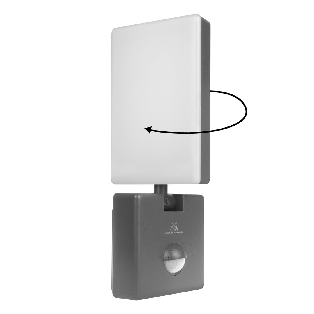 Lampa LED z czujnikiem ruchu Maclean, czujnik ruchu PIR, kolor szary, 10W, IP65, 800lm, barwa neutralna biała (4000K) MCE516 GR, 2 sztuki