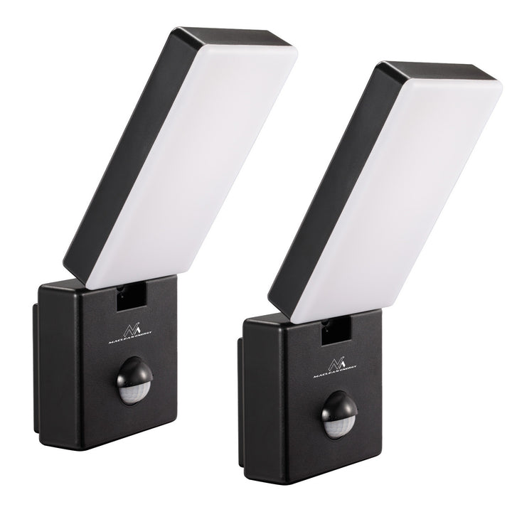 Lampa LED z czujnikiem ruchu Maclean, czujnik ruchu PIR, kolor czarny, 10W, IP65, 800lm, barwa neutralna biała (4000K) MCE516 B, 2 sztuki