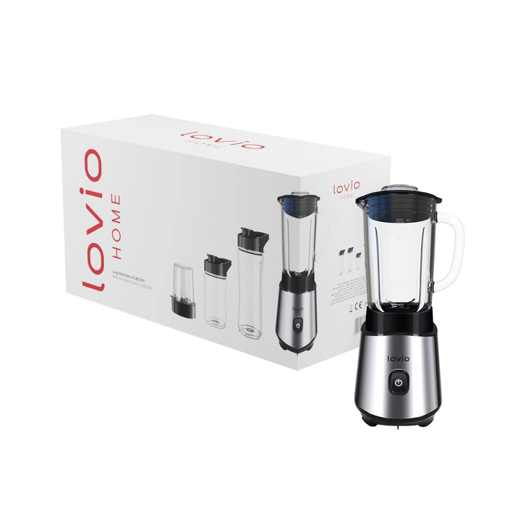 Blender kielichowy LOVIO LVJBL001, moc 500W, szklany kielich 600ml, 3 butelki