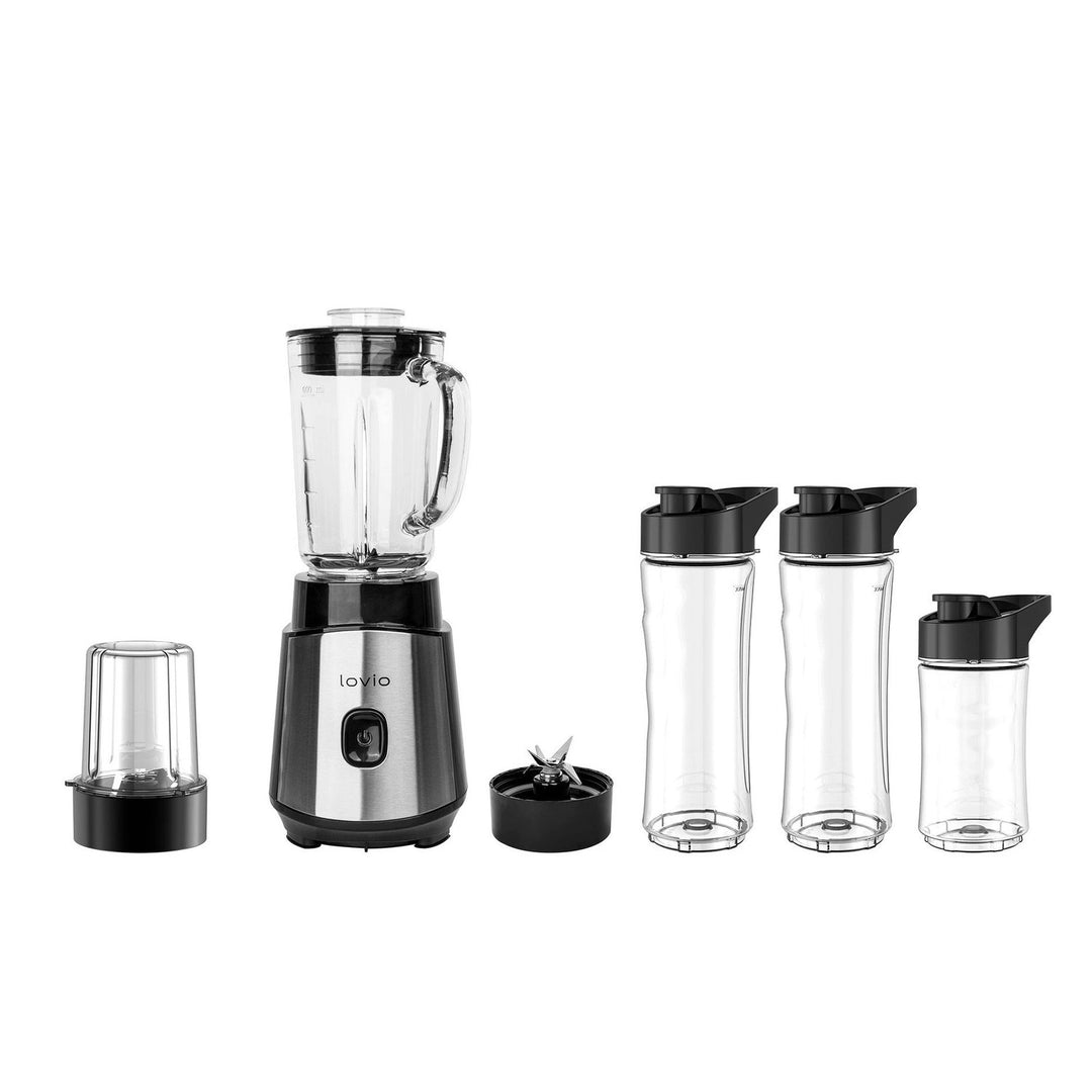 Blender kielichowy LOVIO LVJBL001, moc 500W, szklany kielich 600ml, 3 butelki