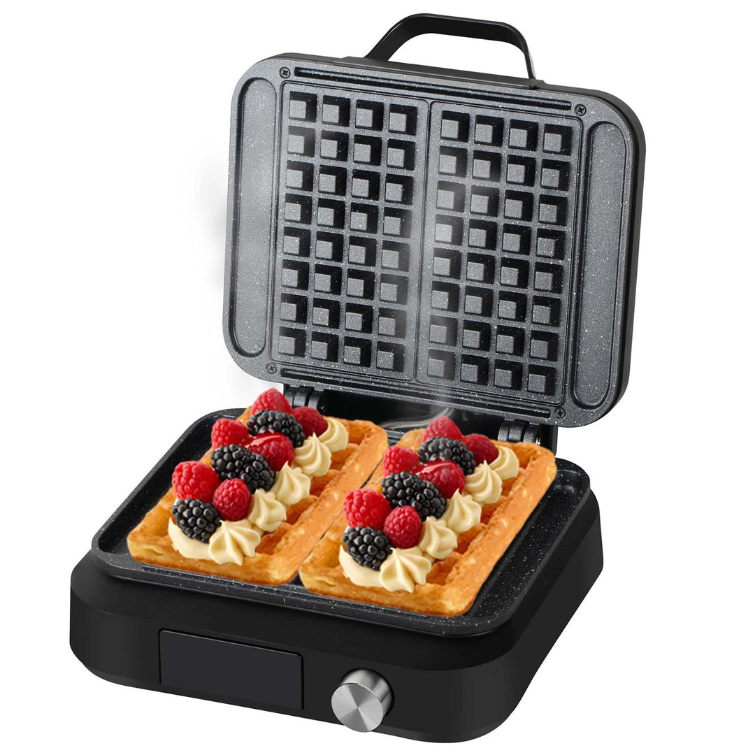 Gofrownica LOVIO PerfectCrisp, 2 duże gofry, 1500W, 6 poziomów wypieczenia, LVWF002BK