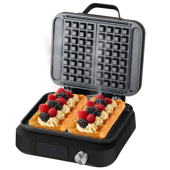 Gofrownica LOVIO PerfectCrisp, 2 duże gofry, 1500W, 6 poziomów wypieczenia, LVWF002BK