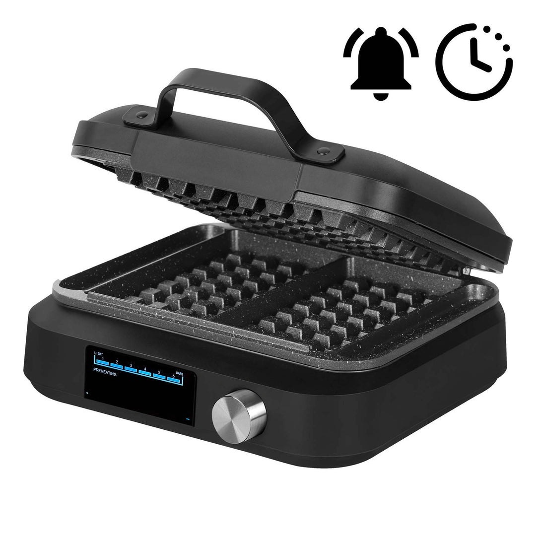 Gofrownica LOVIO PerfectCrisp, 2 duże gofry, 1500W, 6 poziomów wypieczenia, LVWF002BK