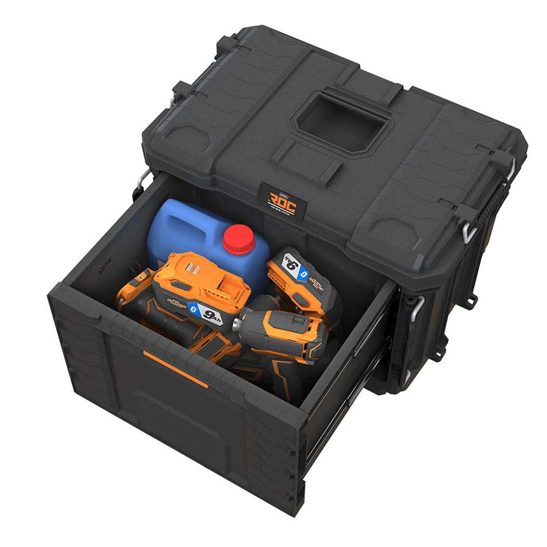 Skrzynka narzędziowa XL Keter ROC Pro Gear 2.0, z jedną dużą szufladą, zabezpieczenie transportowe, możliwość zawieszenia na ścianie, konstrukcja modułowa, 271384
