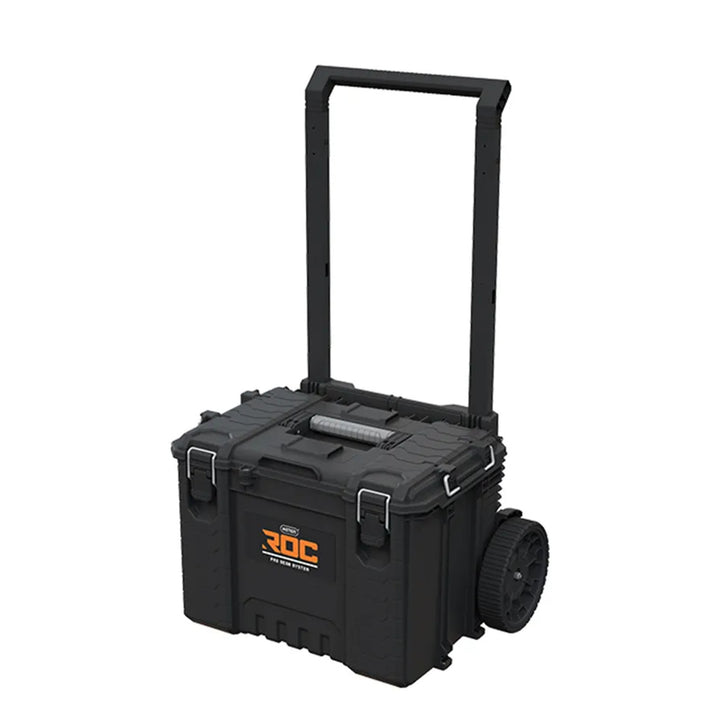 Zestaw 3 skrzyń narzędziowych Keter ROC Pro Gear 2.0, łączna pojemność 110L, ochrona IP65, demontowana teleskopowa rączka, możliwość zamknięcia na kłódkę, 256982