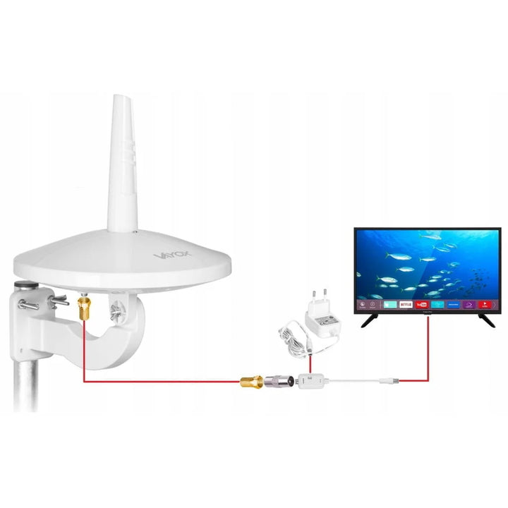 Antena dookólna DVB-T/T2 Digital720 combo biała VA0066 Vayox