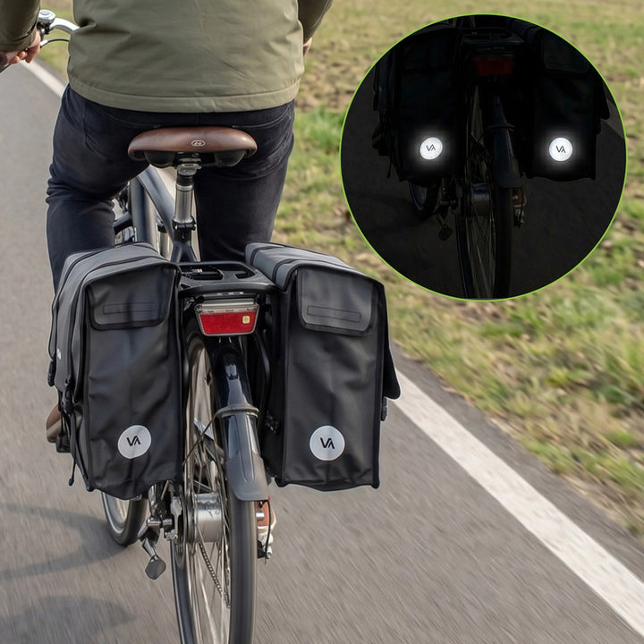 Sakwa rowerowa na bagażnik PVC podwójna z uchwytem czarna 40L VA0446 Vayox