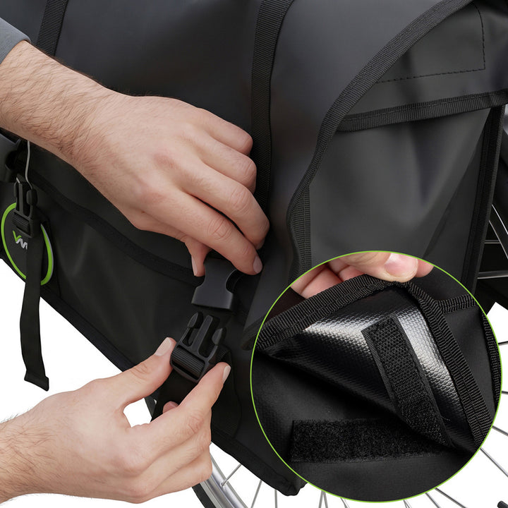 Sakwa rowerowa na bagażnik PVC podwójna z uchwytem czarna 40L VA0446 Vayox