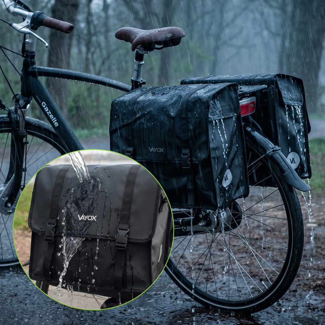 Sakwa rowerowa na bagażnik PVC podwójna z uchwytem czarna 40L VA0446 Vayox