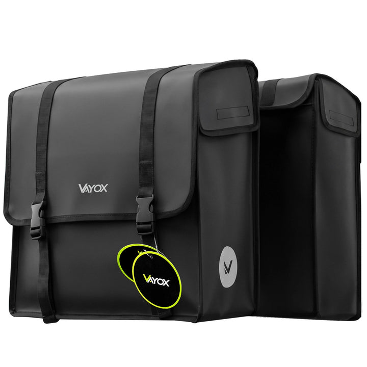 Sakwa rowerowa na bagażnik PVC podwójna z uchwytem czarna 40L VA0446 Vayox