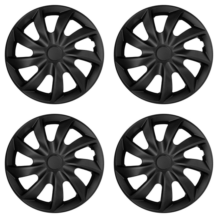 Kołpaki samochodowe uniwersalne 14'' NRM Quad czarne matowe 4 sztuki