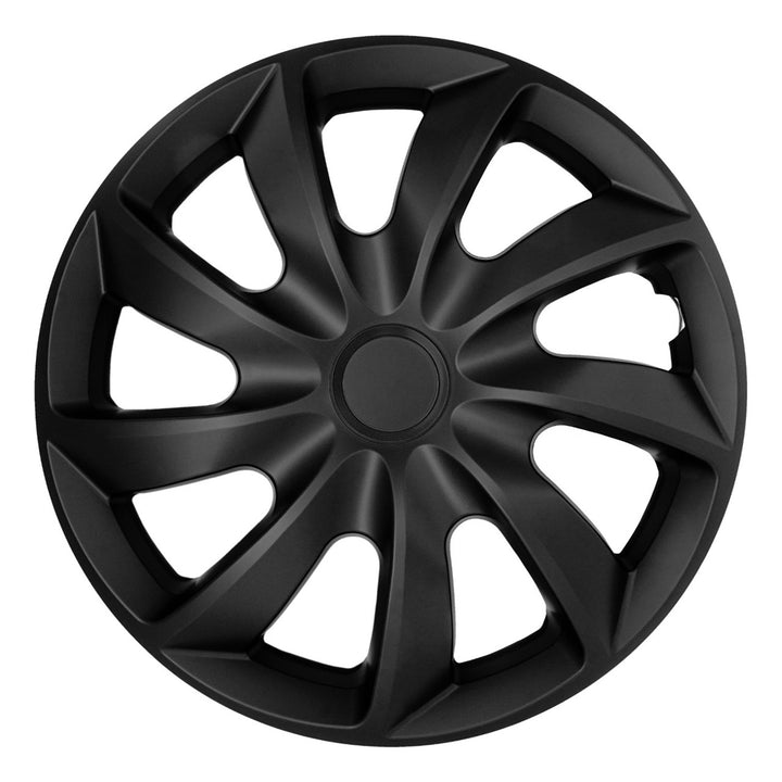 Kołpaki samochodowe uniwersalne 14'' NRM Quad czarne matowe 4 sztuki