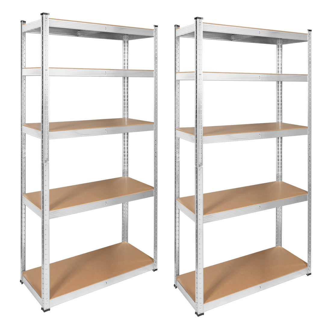 Regał metalowy magazynowy, 5 półek, maksymalne obciążenie do 750kg, 180x90x40 srebrny Rebel, 2 sztuki
