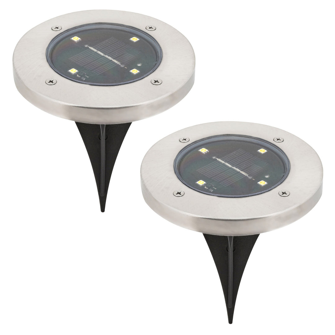 Lampa solarna ogrodowa Rabalux Dannet, IP44, kolor chrom satyna, 7975, 2 sztuki