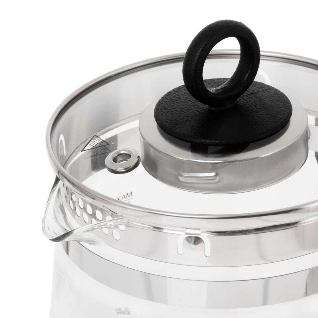 Czajnik szklany 1,5 L z zaparzaczem i regulacją temperatury 2200W LED 60–100°C Adler AD 1299 black