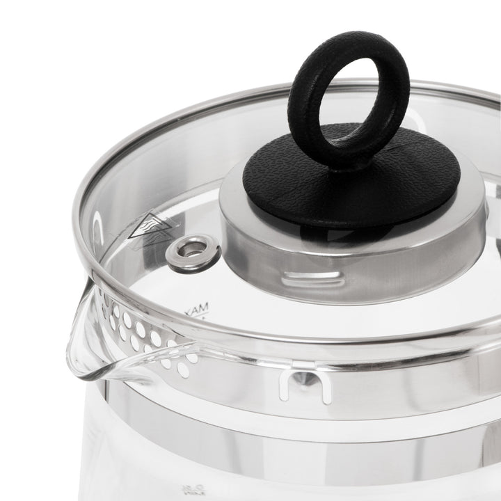 Czajnik szklany 1,5 L z zaparzaczem i regulacją temperatury 2200W LED 60–100°C Adler AD 1299 black