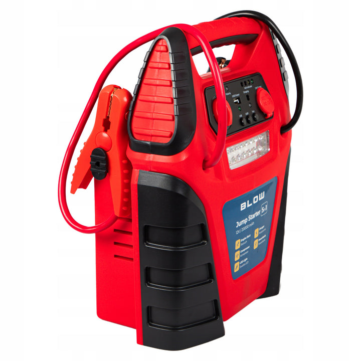 Jump Starter 5w1 Blow, funkcja kompresora, prostownika i powerbanka, akumulator 12V 20000mAh, prąd - rozruchowy 400A szczytowy 900A, posiada bezpiecznik przeciążeniowy, 81-210#