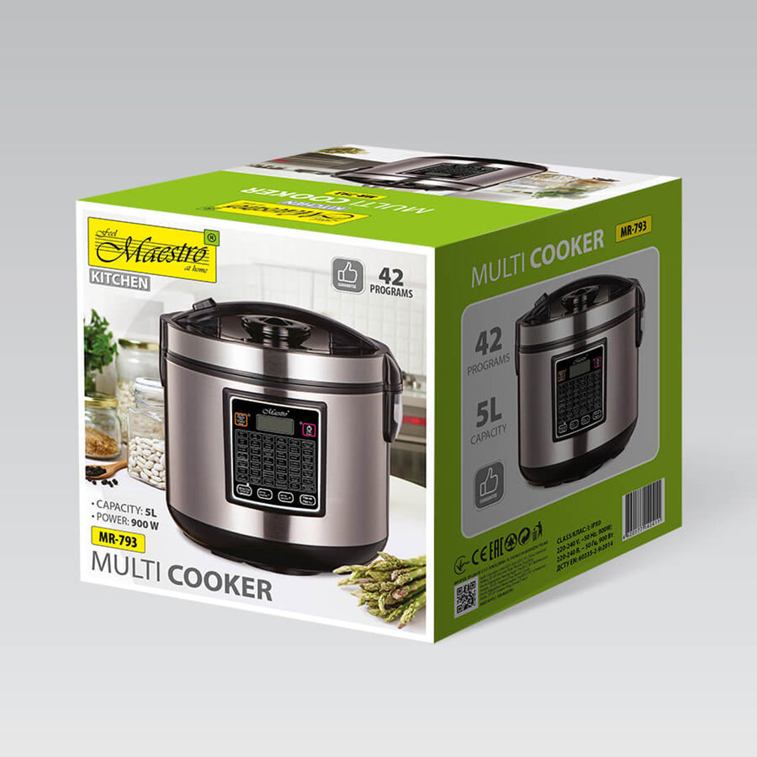 Garnek Elektryczny Multicooker Maestro, pojemność 5L, 42 programy, moc 900W, programator czasowy, MR-793